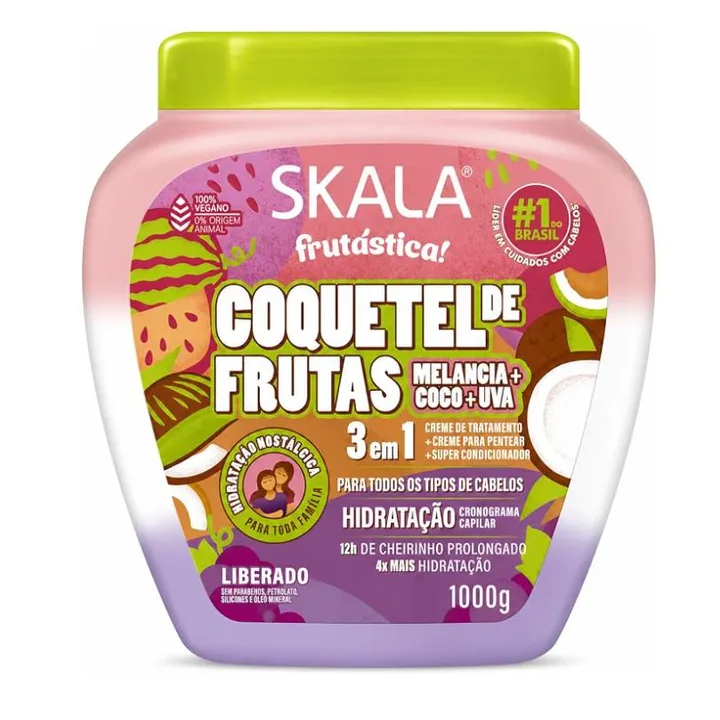 Pote de creme 3 em 1 Skala Frutástica Coquetel de Frutas, 1000 g